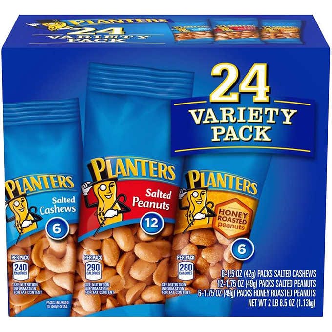 Planters Peanuts & Cashews Mix (24 Packs Per Box)